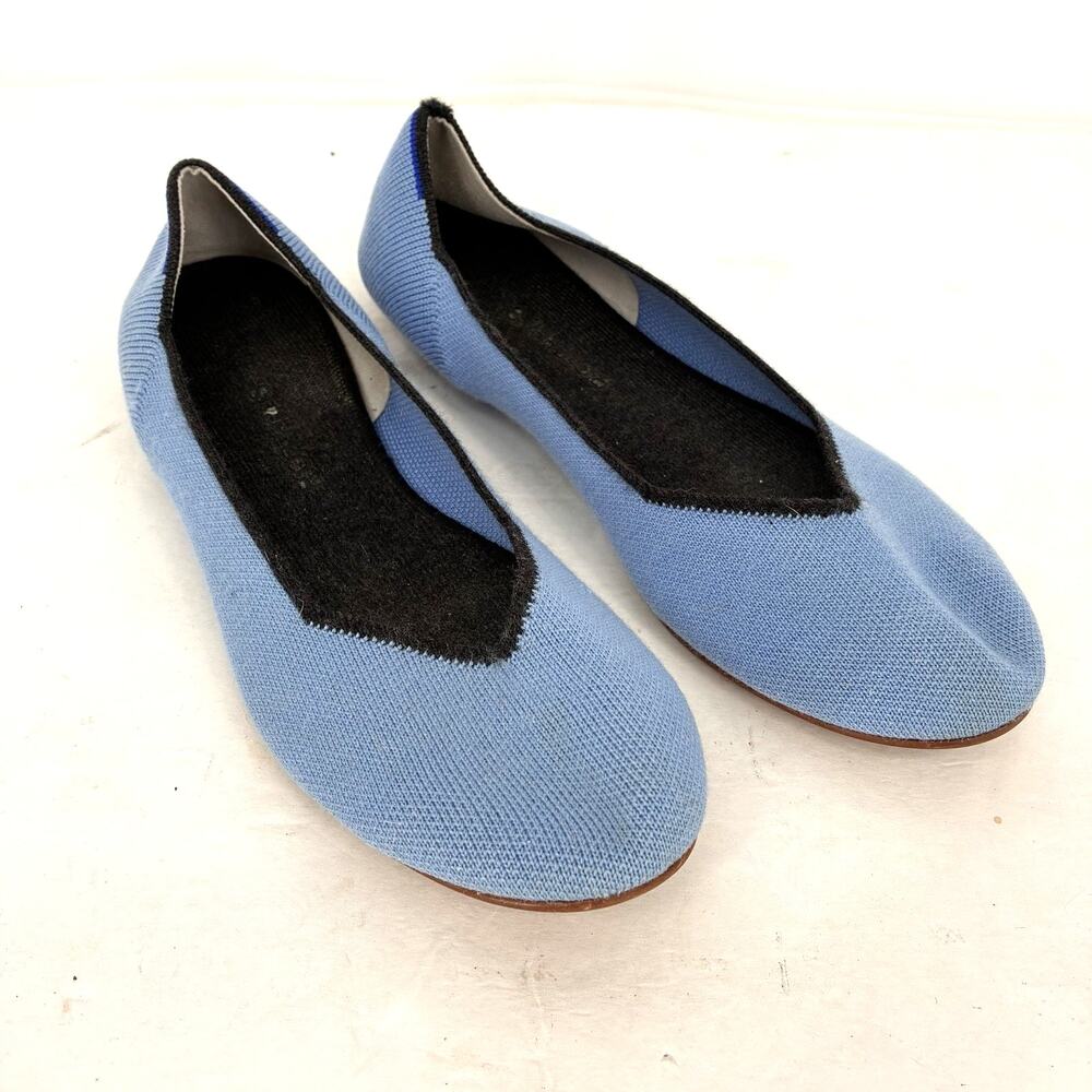 Rothy's The Daily Flat Womens 9 Ice Blue Merino Wool Ballet Flats Shoes
